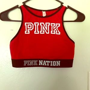 Red sports bra!